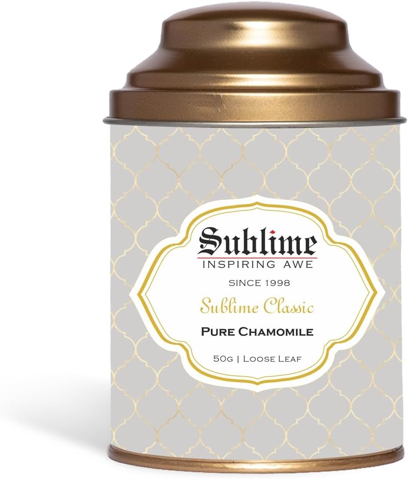 Sublime Pure Chamomile Herbal Loose Leaf Premium Tea - 50g, Pack of 1, Aid's Digestion, Improve's Sleep