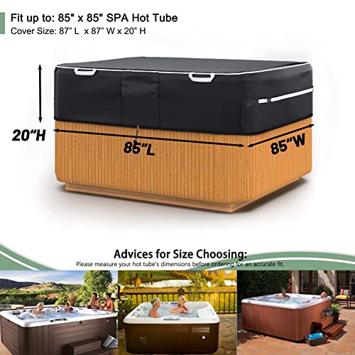 Hot Tub Cover, Spa Cover, Waterproof Spa Covers for Hot Tub, -Fit: 85 x 85 inch, 600D Heavy Duty Hot Tub Covers… - Image 3