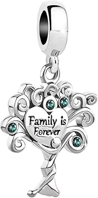 KunBead Jewelry Family is Forever Tree of Life Dangle Charms Compatible with Pandora Bracelets