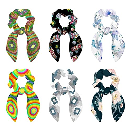 Élastiques à cheveux longs élastique ruban motif fleurs pour coiffure fille et femme