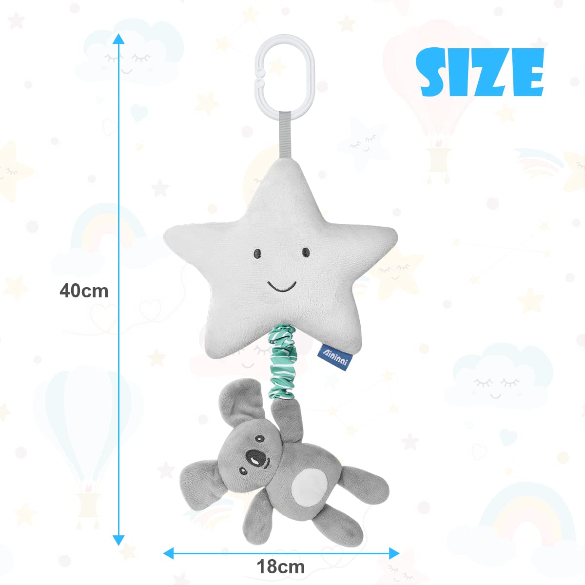 Vicloon Baby Pram Toys - Pushchair Activity Plush Soft Toys with Music - Image 2