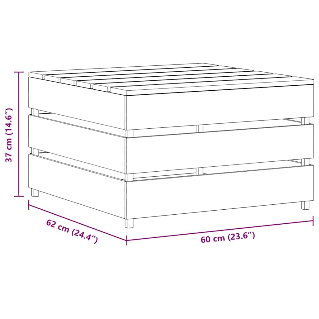 2 Tables Palette De Jardin En Pin Imprégné Gris - 60x62x37 Cm, Modulables, Pour Terrasse Ou Salon Extérieur - 2
