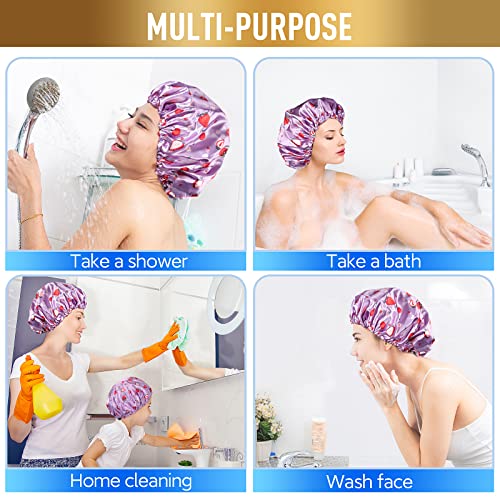 Shower Cap, Adjusable Shower Caps For Women, Extra Large Upgrade Double Waterproof Layers Hair Cap, Bath Caps Shower Hat Women Girls Adult Hair Protection Suitable For All Lengths And Thickness #TOP5