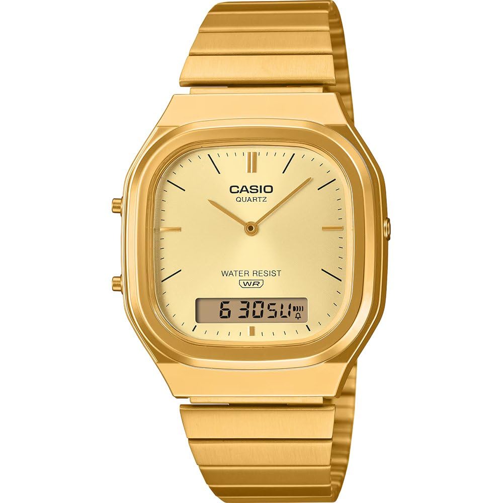 Casio Gold Vintage Dual-Display Gold Dial Watch