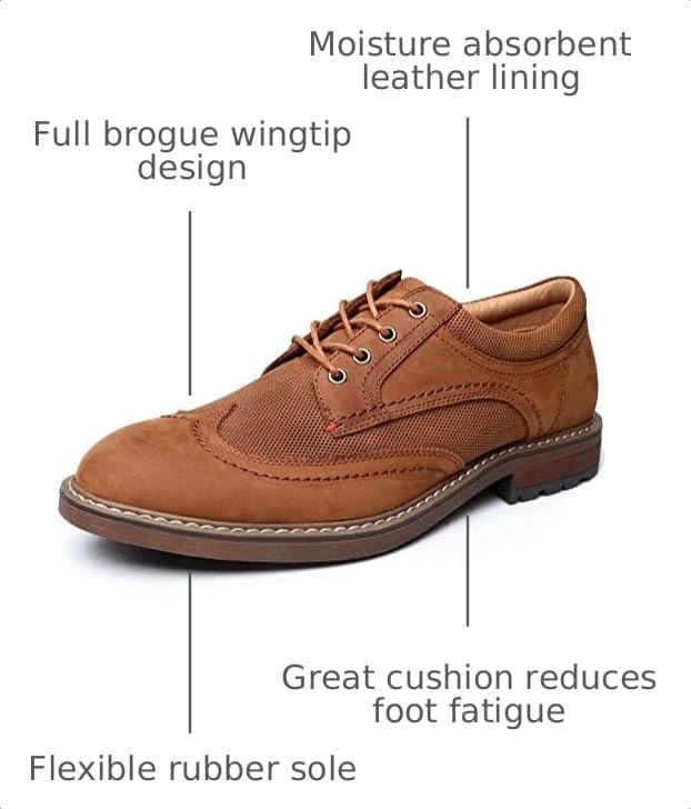 Image of Arkbird Mens Dress Shoes, Lace Up Leather Oxford