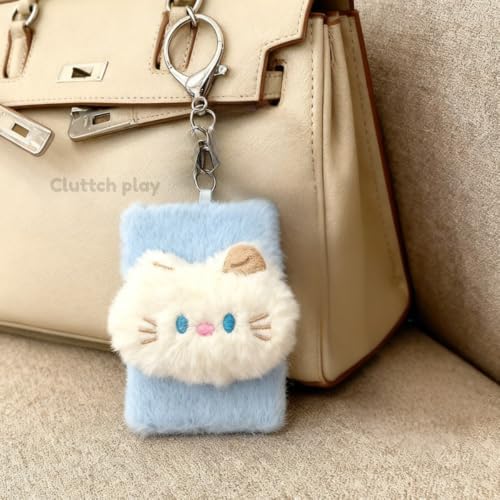 Image of Cute Plush Foldable Mirror Bag Charm for Girls | Bunny & Heart Kawaii Keychain Mirror | Korean Aesthetic Backpack Pendant | Gift for Girlfriend, Daughter & Best Friends (Plush Mirror)