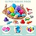 JOYIN 12Pcs Prefilled Easter Eggs with Mini Sea Animals, Articulated Toys, 3D Printed Toys, Basket Stuffers for Boys & Girls, Party Favors, Easter Egg Hunt, Classroom Supplies(Age 8+)