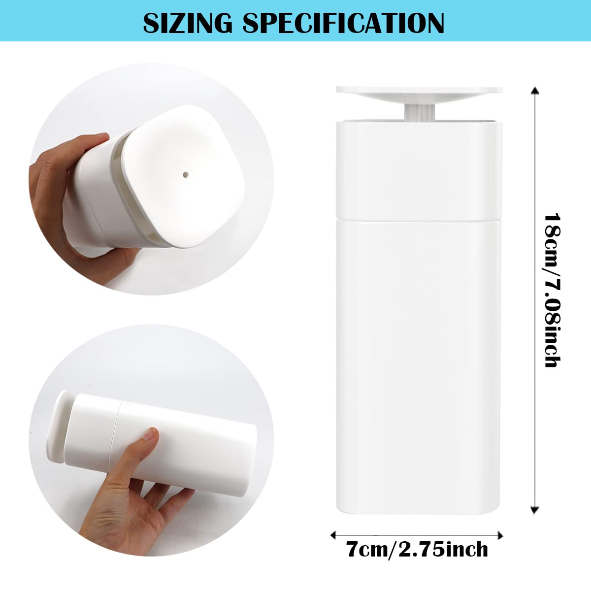 FERCAISH Push Down Liquid Dispenser, Hand Press Detergent Box Travel Cosmetics Dispenser Bottle - Lockable Pump Dispenser Bottle for Nail Polish Remover, Alcohol or Other Liquids