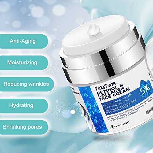 Anti-Wrinkle Retinol Face Creams,Daily Moisturizer With Hyaluronic Acid & Collagen,Advanced Anti-Aging Formula For Lifting Skin - Fine Lines And Dryness (Face Moisturizer 1.7) #TOP2