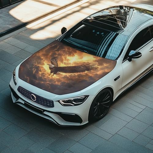Image of Bald Eagle Style Car Hood Cover Scratch Car Protector Waterproof Auto Hood Wrap Blanket Universal Auto Exterior Accessories for Sedan SUV Pickup Truck Jeeps