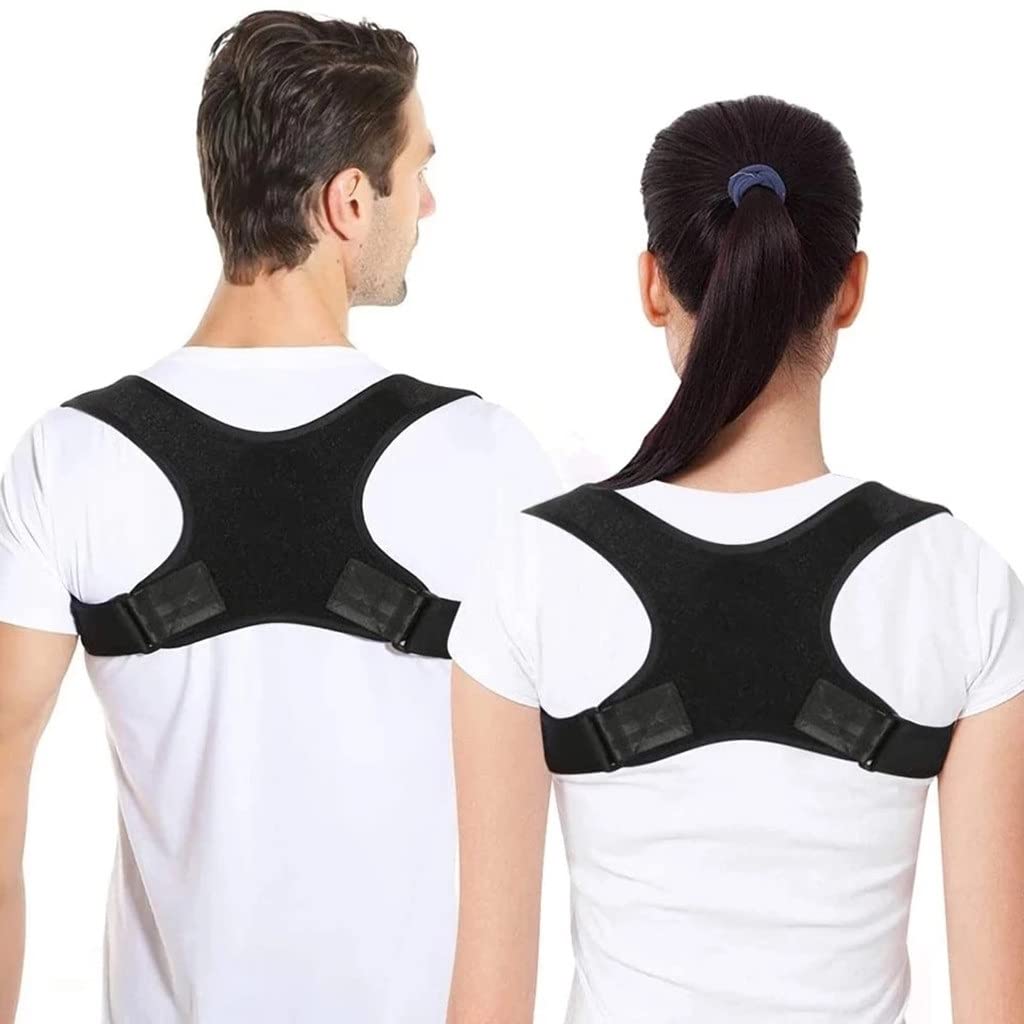 Corrector de postura columna vertebral espalda hombro banda de soporte ajustable corrección jorobada