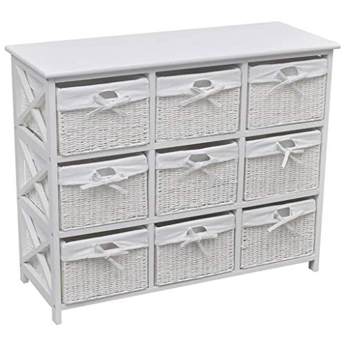 vidaXL Chiffonnier Blanc Buffet de Rangement Meuble de Rangement Commode