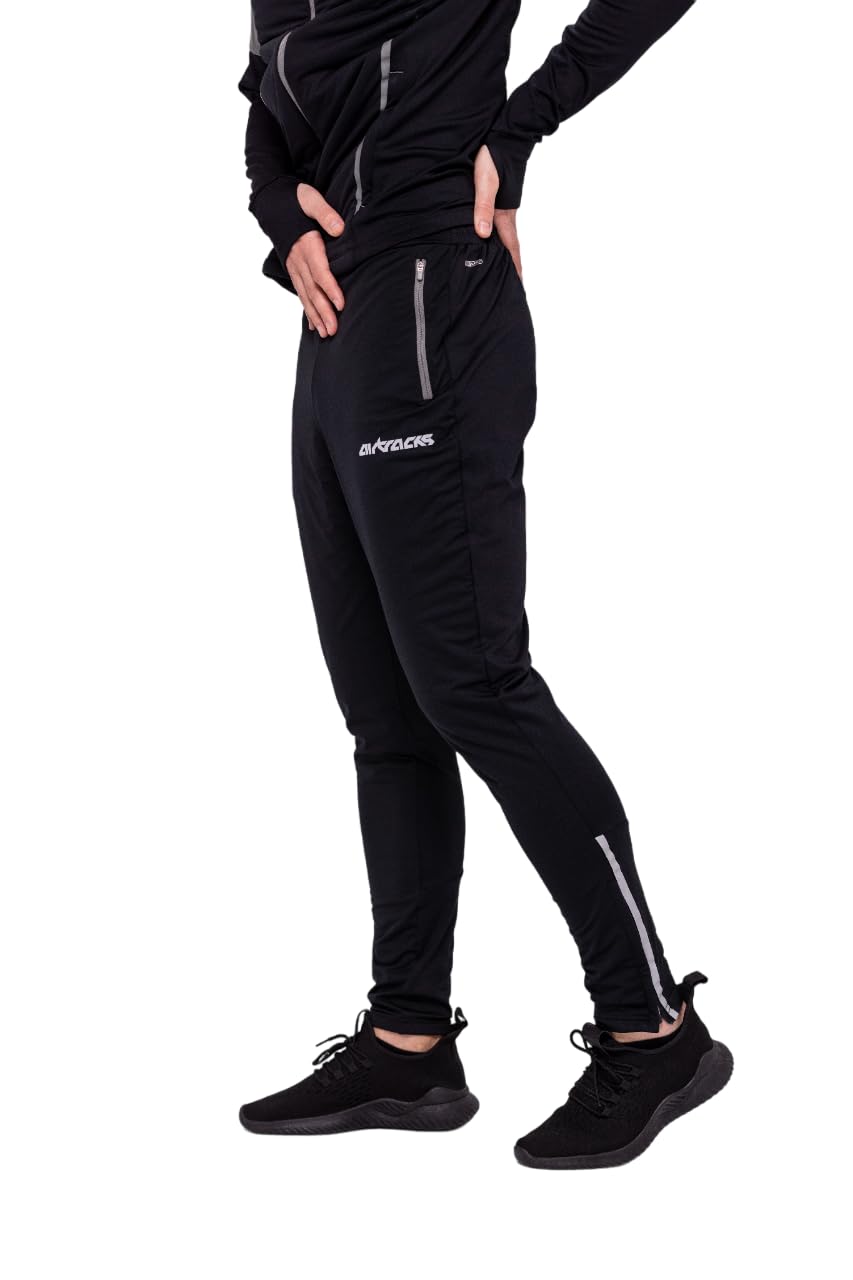 Airtracks Pantalones largos de invierno para hombre Pro Team – Pantalones térmicos para correr – Mallas de correr – cálidas – transpirables – Reflectores