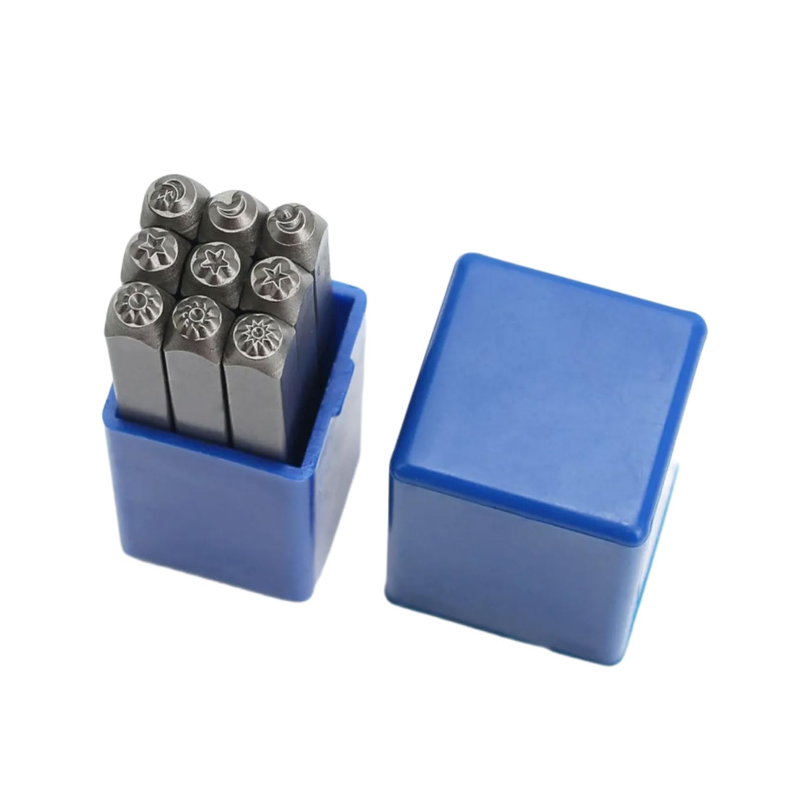 9 Tampons Métal Soleil & étoiles 3mm – Pour Gravure Sur Cuir, Bois, Métal