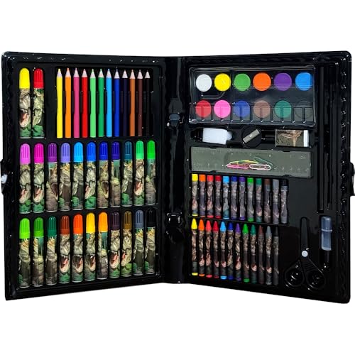Kit Pintura 86 Pçs Infantil Dinossauros Meninos com Desenhos Escolar