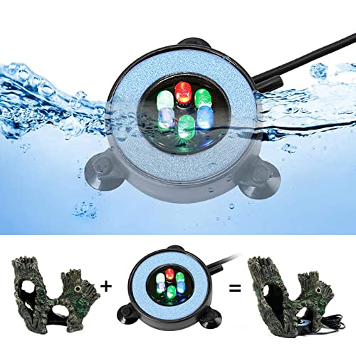 Luci Colorate a Bolle D'aria a LED per Acquario, Ornamenti per Acquari con Fori per Alberi, Illuminazione per Acquari con Valvole di Ritegno, Tubo Dell'aria, Adattatore di Alimentazione - Image 5