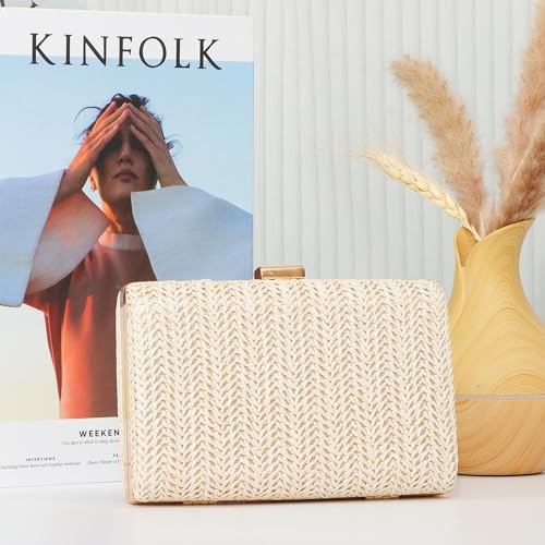 Image of Freie Liebe Straw Clutch Purses for Women Summer Evening Bag Raffia Crossbody Purses Woven Beach Handbags | Straw