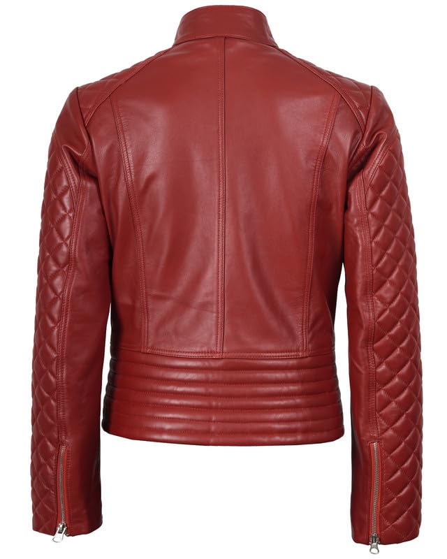 Image of Decrum Leather Jacket for Women - Real Lambskin Casual Leather Jackets Womens