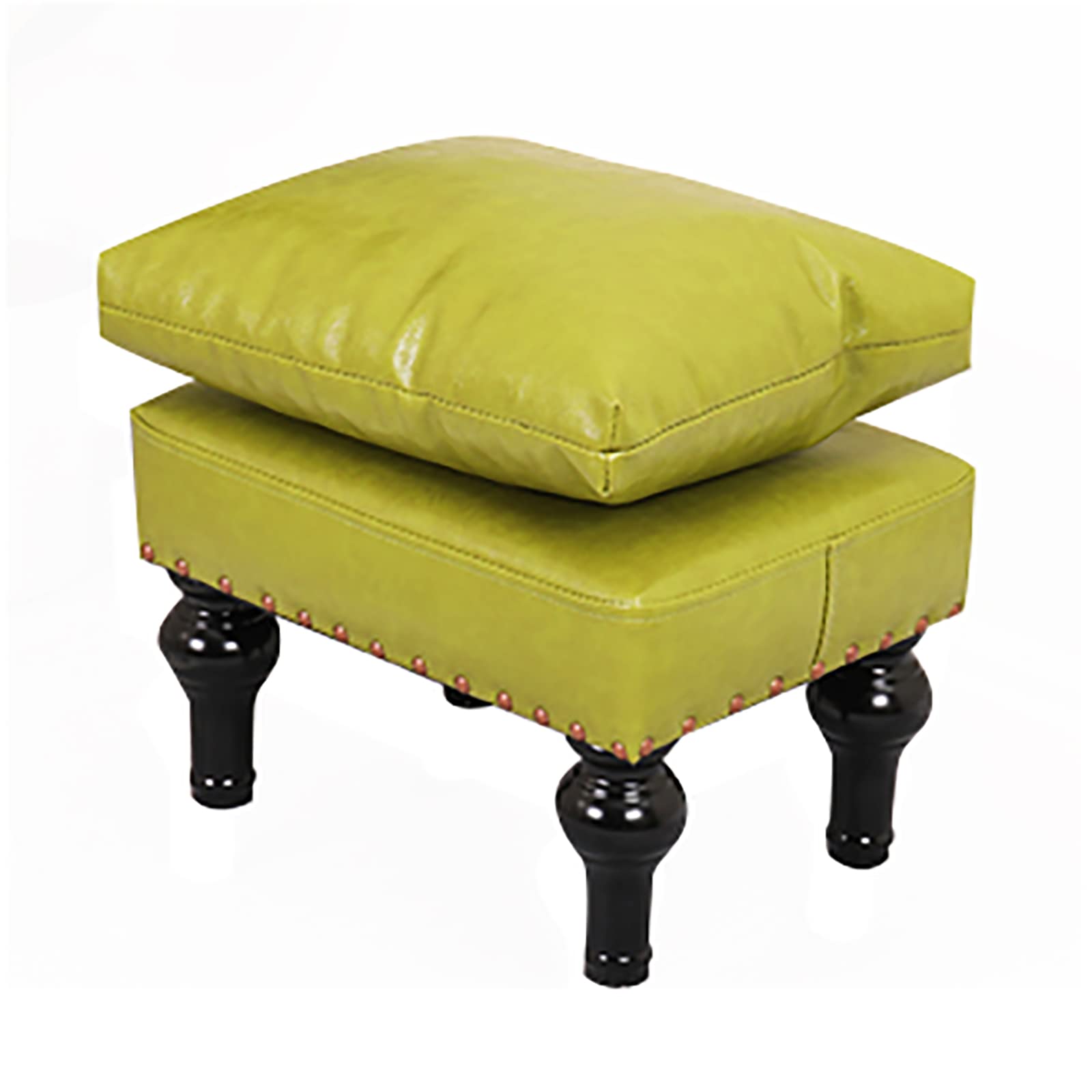 Repose-pieds double couche en cuir vert clair : soulager les jambes lourdes au salon