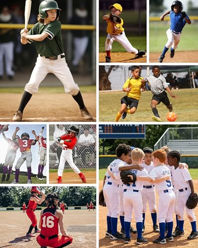 Image of QBK Toddler Baseball Socks And Belt Set, 2 Pairs of Socks & 1 Belt