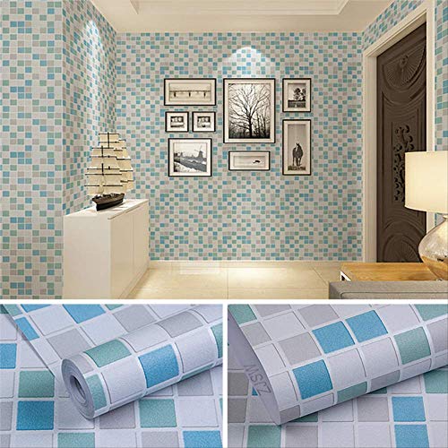 Papel Pintado Autoadhesivo Europeo Impermeable Pvc Celosía Ladrillo Azulejo Raya Pegatinas Decorativas Dormitorio Cocina Baño 45 * 1000 Cm