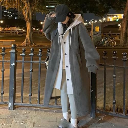 Lambswool Hooded Jacket, Double Layer Cashmere Hoodie For Women, Long Hooded Dress Fleece Button Outwear2