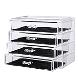 Vencer Cosmetics Makeup and Jewelry Storage Case Display (4 Large Drawers) VMO-017