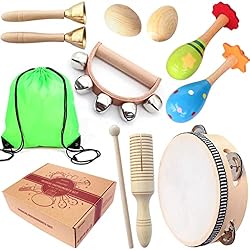 Wooden Musical Instruments Set for Children,Safe and Friendly Natural Materials,Kid's