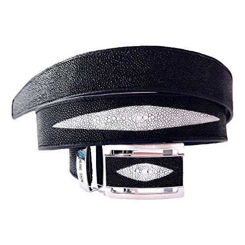 Julie Genuine Real Stingray Skin Leather Men's Black Belt 33-48 big