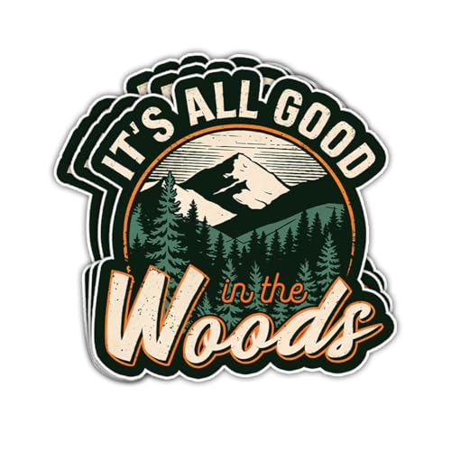 3Pcs It's All Good in The Woods Sticker Funny Camping Mountain Adventure Travel Stickers It's All Good in The Wood Gift Camper Hiking Camping Car Decal for Laptop Bottle Phone Hard Hat Helmet 3"