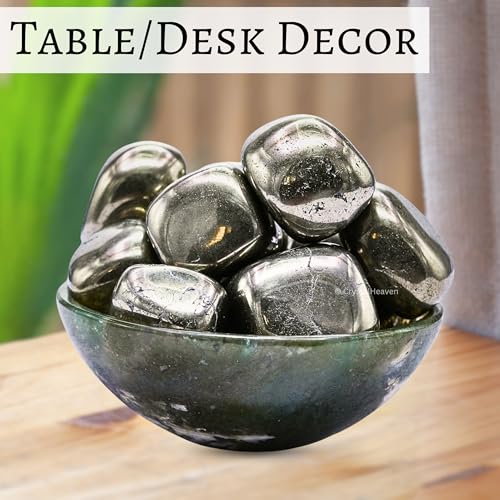 Image of Crystal Heaven Pyrite Healing Tumbled Stone,Natural Polished Crystals For Diy Crafts,Manifestation,Meditation,Pooja Feng Shui And Reiki Healing(30 Grams)
