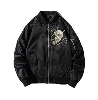 ジャケット・アウター embroidery design bomber jacket Men Embroidery Bomber Jacket Hip Hop Coat Rock Youth
