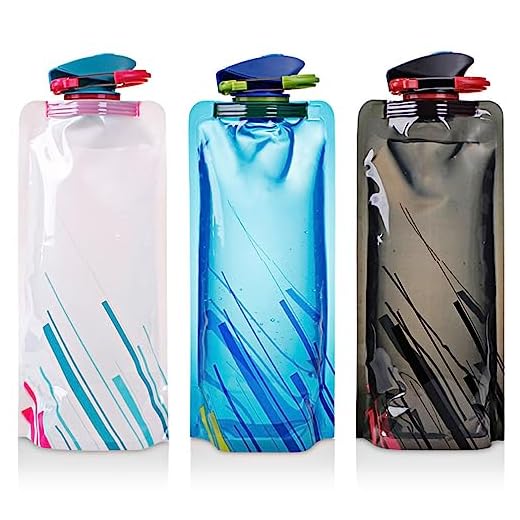 Foldable Water Bottle - Set of 3, Collapsible, Reusable, 700ML..