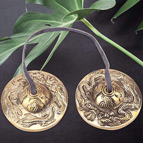 Tibetische Meditationsglocke Handgefertigtes Buddyzm Glückssymbol Geprägtes Meditationsyoga-Glockenspiel-Schlaginstrument(#3)