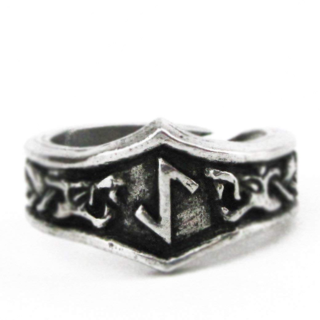 Unisex Viking Pewter Adjustable Runic Ring