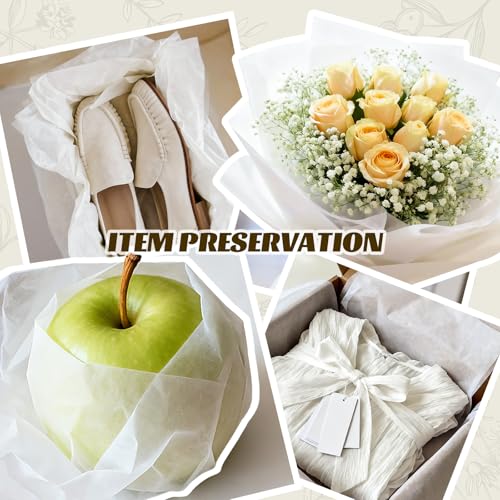 Image of Simetufy 1280 Sheets 20x30 White Tissue Paper Bulk for Packing Moving