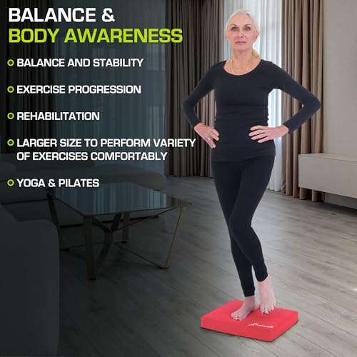 Image of ProsourceFit Exercise Balance Pad, Non-Slip Cushioned Foam Mat & Knee Pad for Fitness and Stability Training, Yoga, Physical Therapy