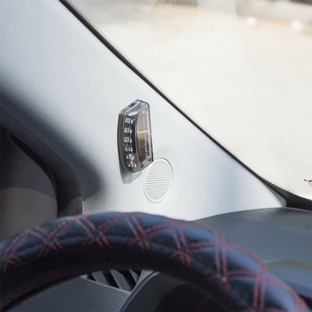 Baceyong 6 LED Luce Di Allarme Antifurto, Luce Di Allarme Antifurto Per Auto A Energia Solare, Spia Di Allarme Auto Lampeggiante Antifurto - Blu
