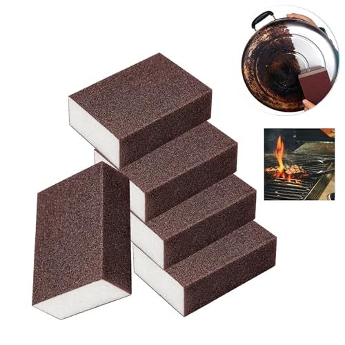 5 Pack Nano Carborundum Cleaning Sponges - Heavy Duty Magic Scrub Pads, Reusable Non-Scratch Kitchen Sponges for Pots, Pans, Ovens & BBQ Grills, Wet & Dry Stain Remover Sponges