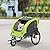 Aosom Elite II 2-in-1 Pet Dog Bike Trailer and Stroller with Suspension and Storage Pockets, Green
