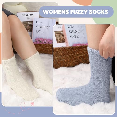 Image of Loritta 6 Pairs Womens Fuzzy Socks, Winter Warm Fluffy Slipper Socks