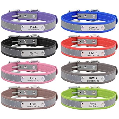 Reflektierende Hundehalsband Katzenhalsband mit Namen Telefonnummer Gravur Einstellbar Halsbänder Personalisiertes Hundehalsbänder Cover