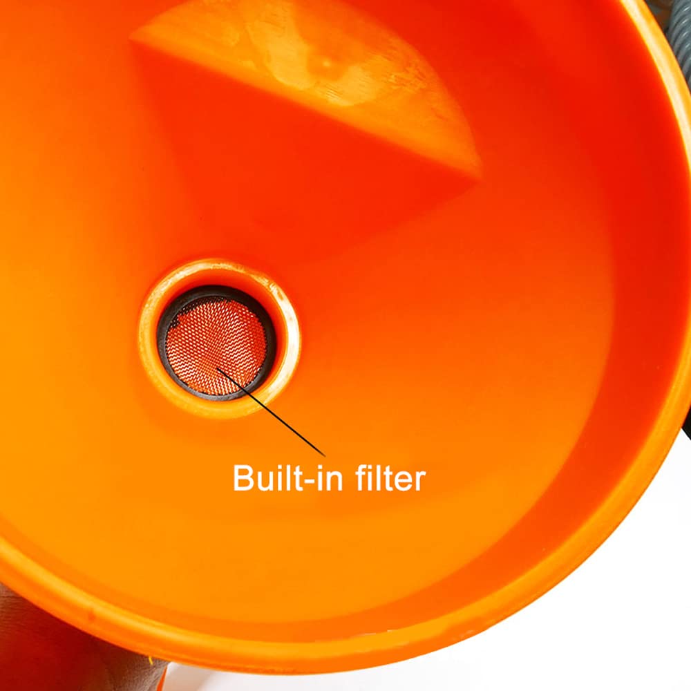 Imbuto Universale Con Tubo Flessibile E Filtro, Nero – Per Olio Motore, Benzina E Liquidi, Bordo Antisversamento