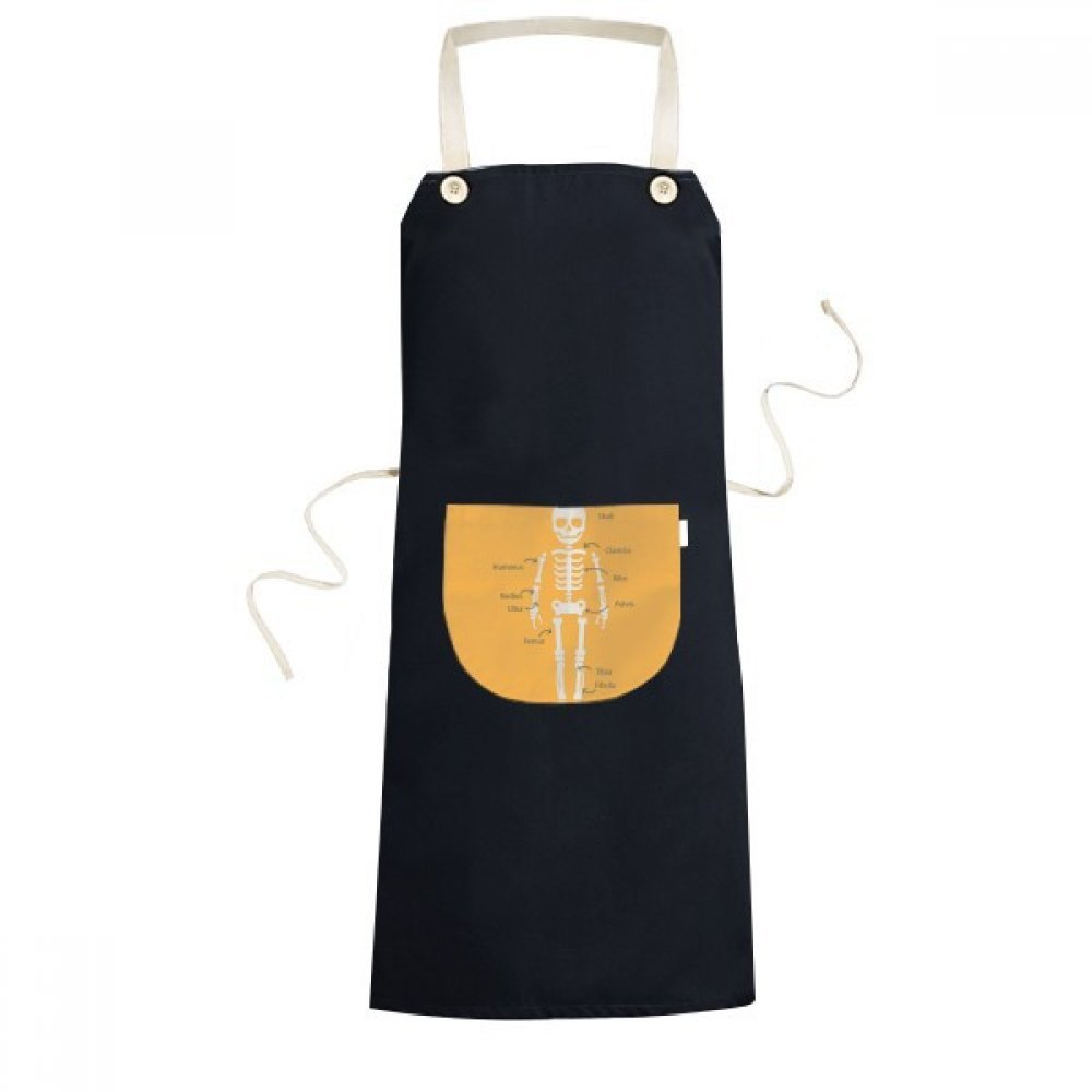 Tablier bavoir de poche cartoon os noir 70cm x 67cm pour cuisine maison
