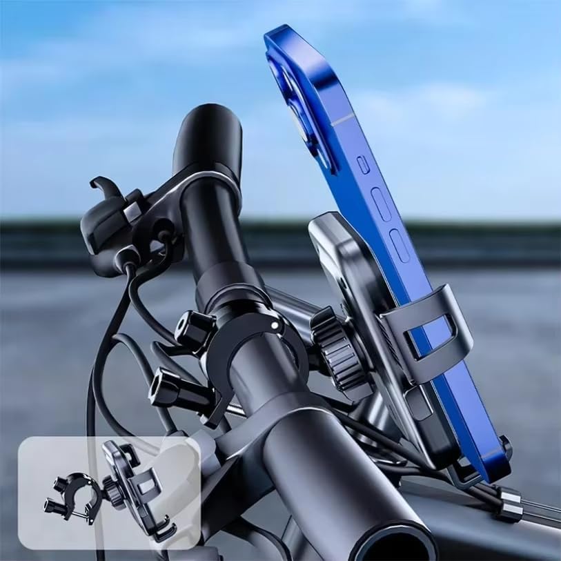 Miniatura 4 de Miracase Motorcycle Phone Mount Holder - Camera Friendly 1s Lock Bike Phone Holder Handlebar Clamp, Bicycle Scooter Phone Clip, for iPhone Air, 17,