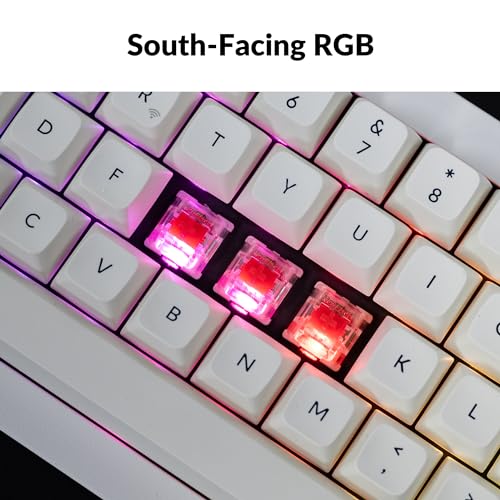 Image of Keychron Q2 Max Wireless Custom Mechanical Gaming Keyboard, QMK /VIA Programmable Knob 2.4 GHz /Bluetooth 5.1 /Wired, 65% Compact RGB Hot-Swap with Gateron Red Switch for Mac Windows Linux - White
