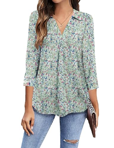 Image of Newchoice Womens 3 /4 Sleeve Shirts Business Casual Tops