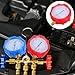 GRIRIW Automotive HVAC Manifold Gauge Set with High and Low Pressure Gauges Red Fluorine Refrigerant Device for Auto Ac Recharge and System Maintenance