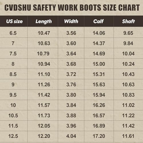 CVDSHU Men's Steel Toe Work Boots Waterproof Square Toe Cowboy Boots Comfortable Western Safety Boot with Full-Grain Leather Oil Slip Resistant for Construction Farming Brown US 9 — view 6