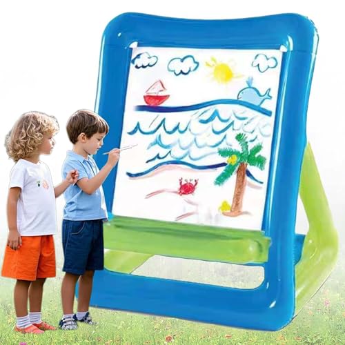Art Easel for Kids PVC Inflatable Double-Sided Drawing Board Can Wash and Reuse Paint Heavy Duty Backyard Easel Not Included Art Supplies